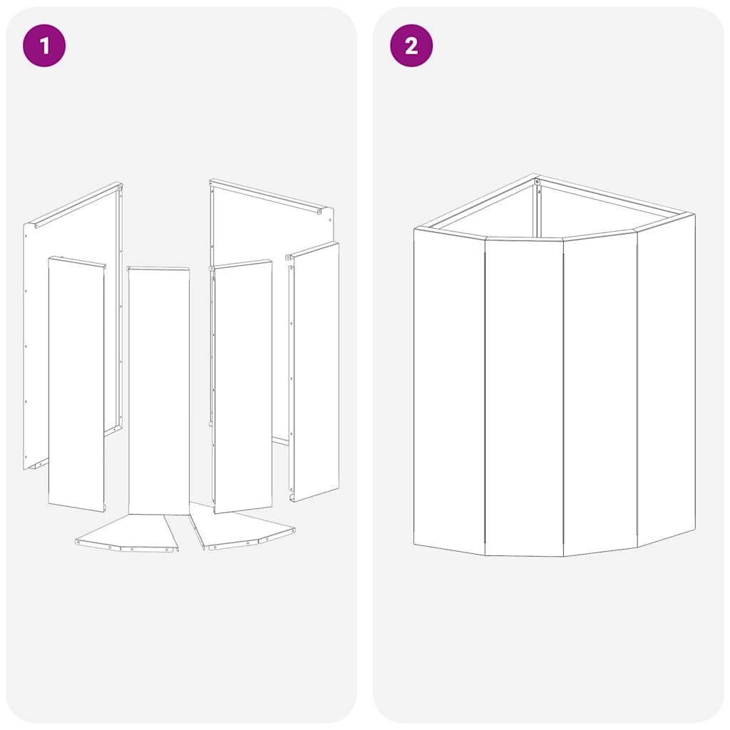 Corner Planter White 30 x 30 x 50 cm Steel
