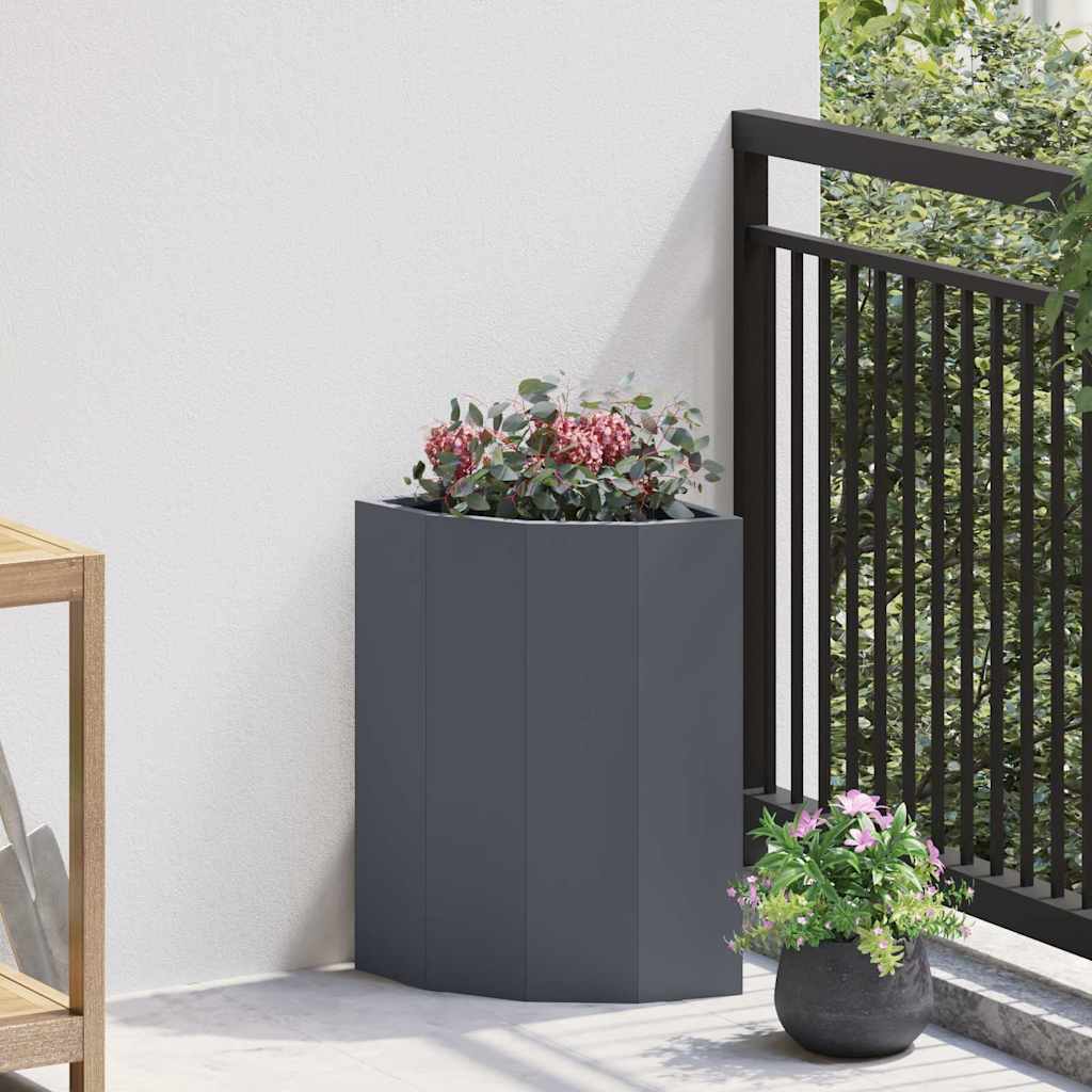 Corner Planter Anthracite 30 x 30 x 50 cm Steel