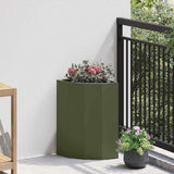 Corner Planter Olive green 30 x 30 x 50 cm Steel