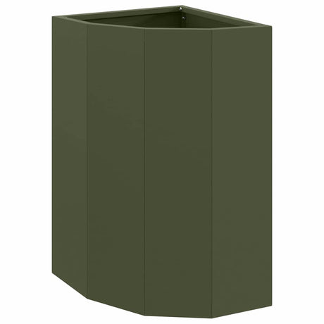 Corner Planter Olive green 30 x 30 x 50 cm Steel