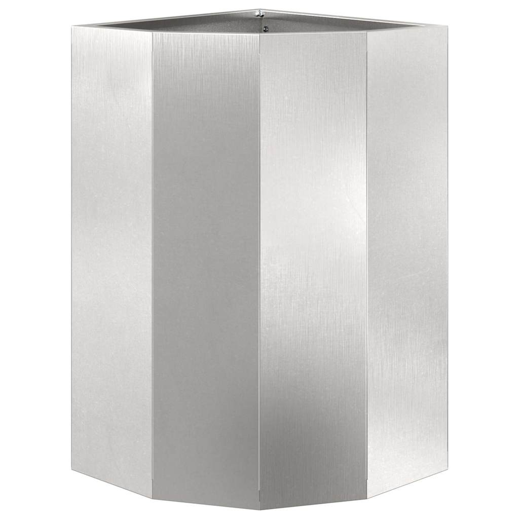 Corner Planter Silver 30 x 30 x 50 cm Stainless steel