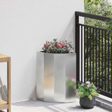 Corner Planter Silver 30 x 30 x 50 cm Galvanised steel