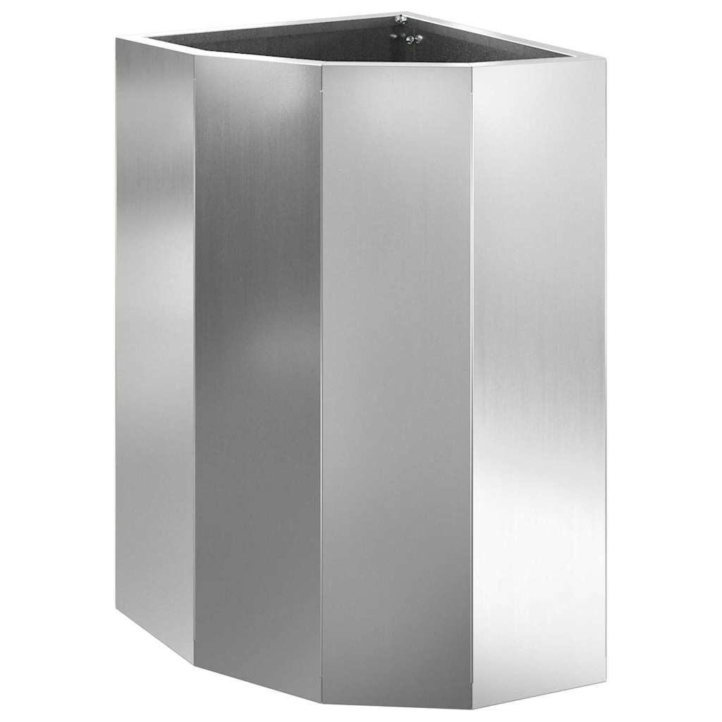 Corner Planter Silver 30 x 30 x 50 cm Galvanised steel