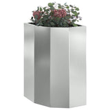 Corner Planter Silver 30 x 30 x 50 cm Galvanised steel