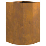 Corner Planter Rusty 30 x 30 x 50 cm Weathering steel