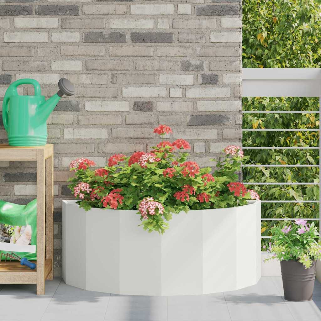 Planter White 90 x 45 x 35 cm Steel