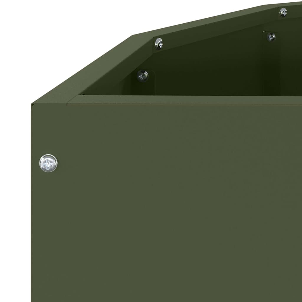 Planter Olive Green 90 x 45 x 35 cm Steel