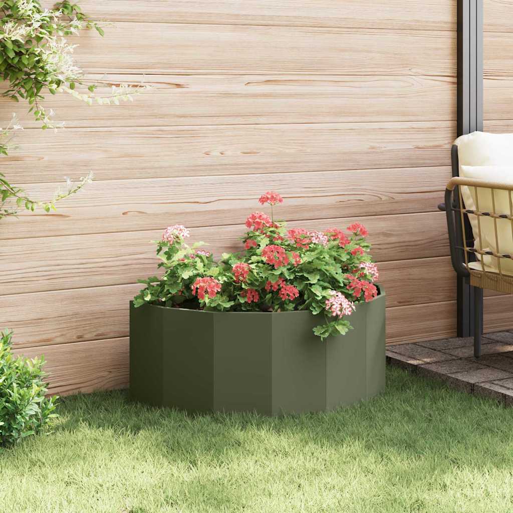 Planter Olive Green 90 x 45 x 35 cm Steel