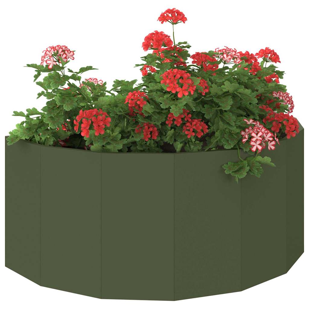 Planter Olive Green 90 x 45 x 35 cm Steel