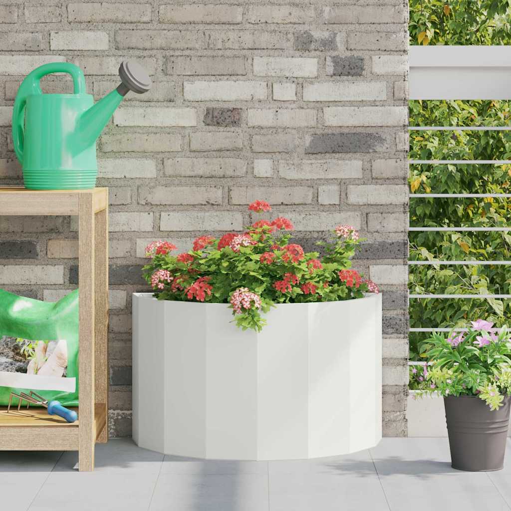 Planter White 60 x 30 x 35 cm Steel