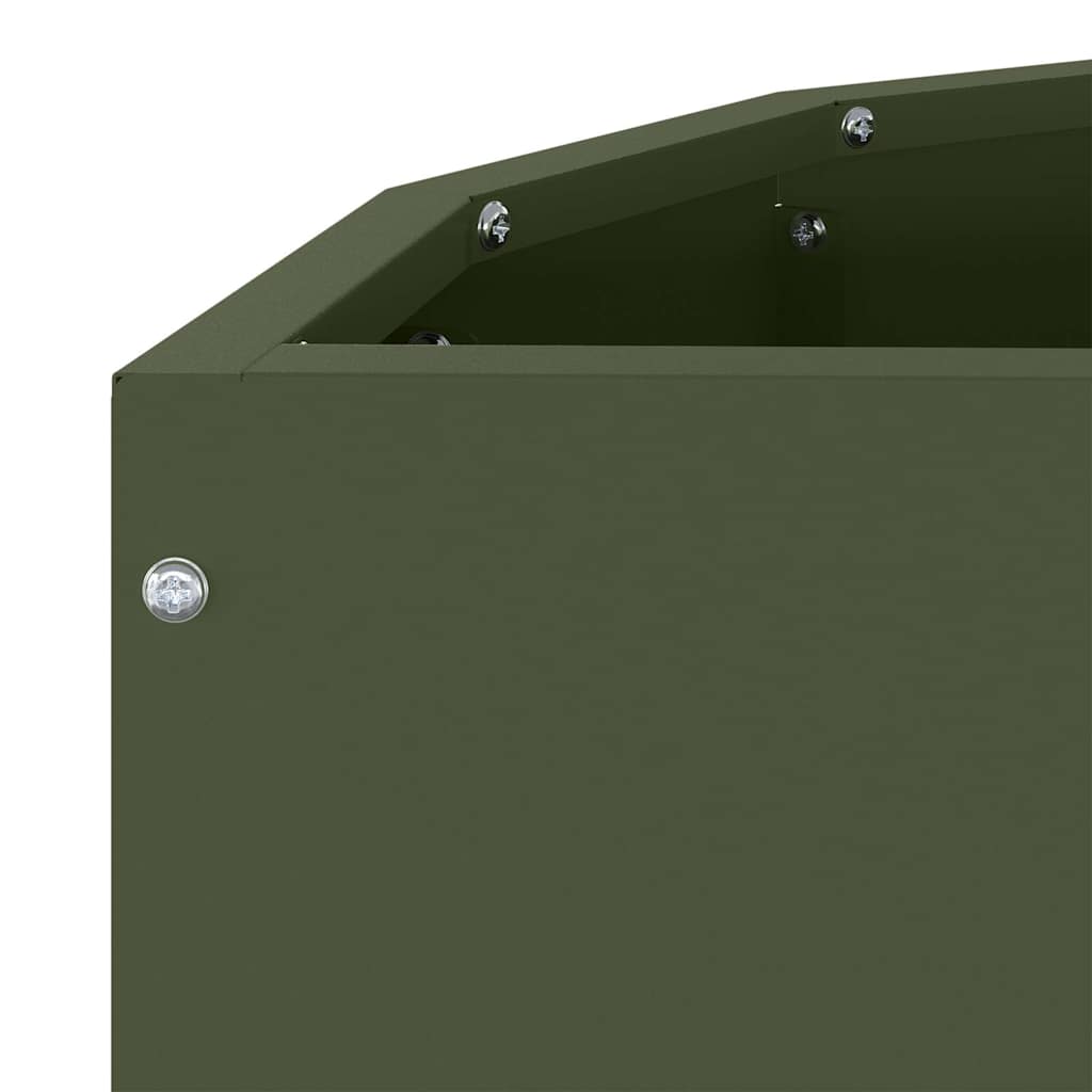 Planter Olive Green 60 x 30 x 35 cm Steel