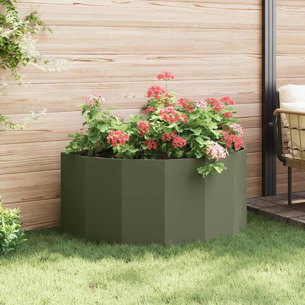 Planter Olive Green 120 x 60 x 50 cm Steel