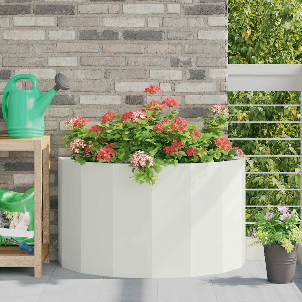 Planter White 90 x 45 x 50 cm Steel