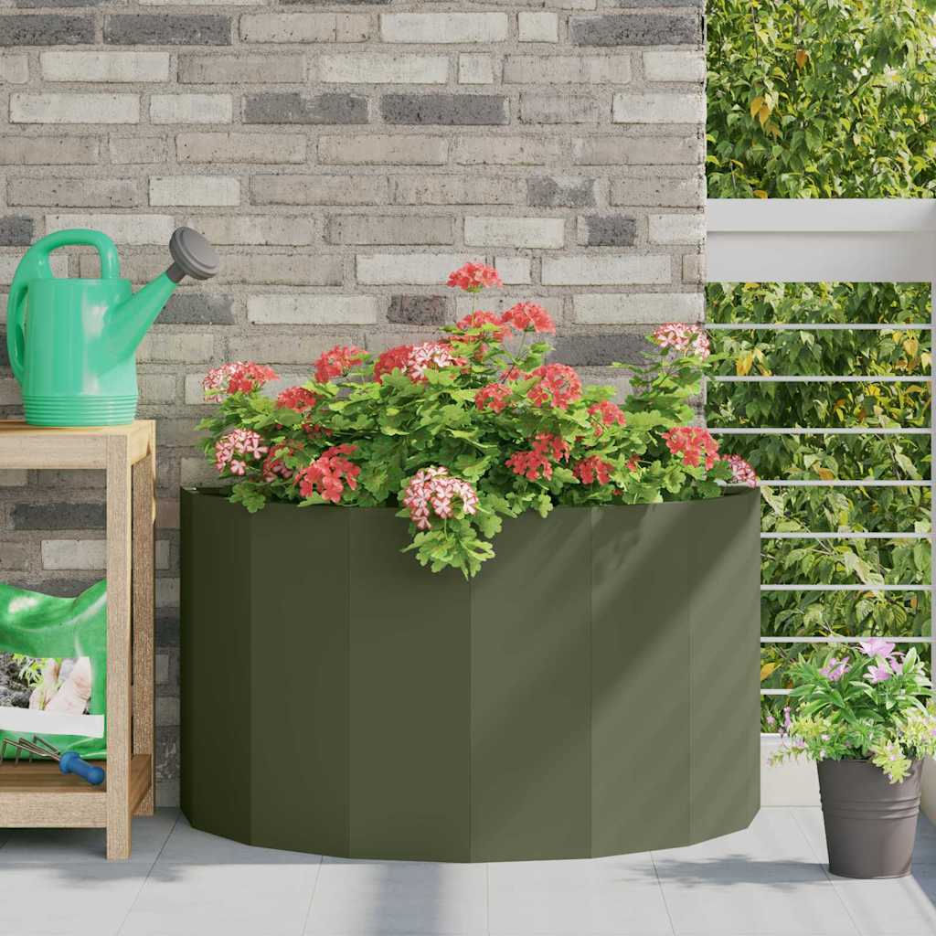 Planter Olive Green 90 x 45 x 50 cm Steel