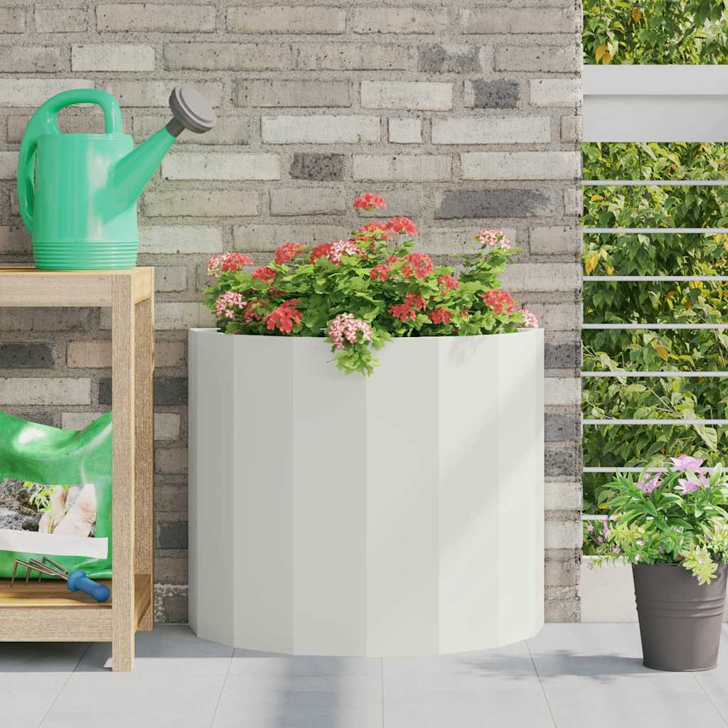 Planter White 60 x 30 x 50 cm Steel