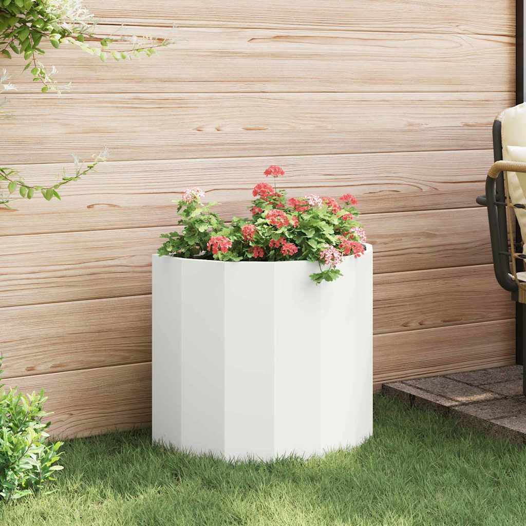 Planter White 60 x 30 x 50 cm Steel