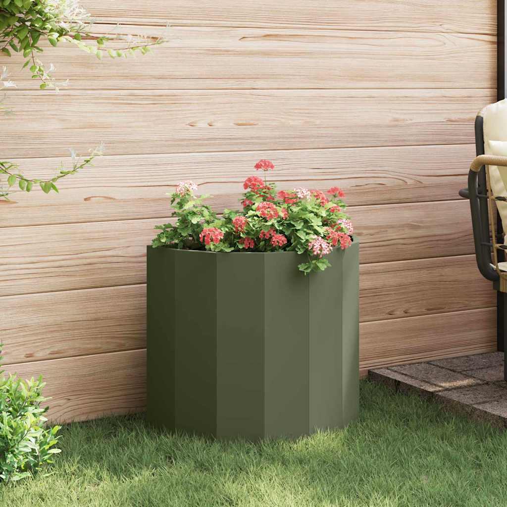 Planter Olive Green 60 x 30 x 50 cm Steel