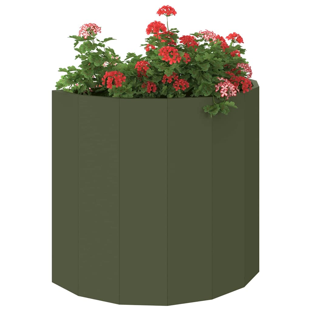 Planter Olive Green 60 x 30 x 50 cm Steel