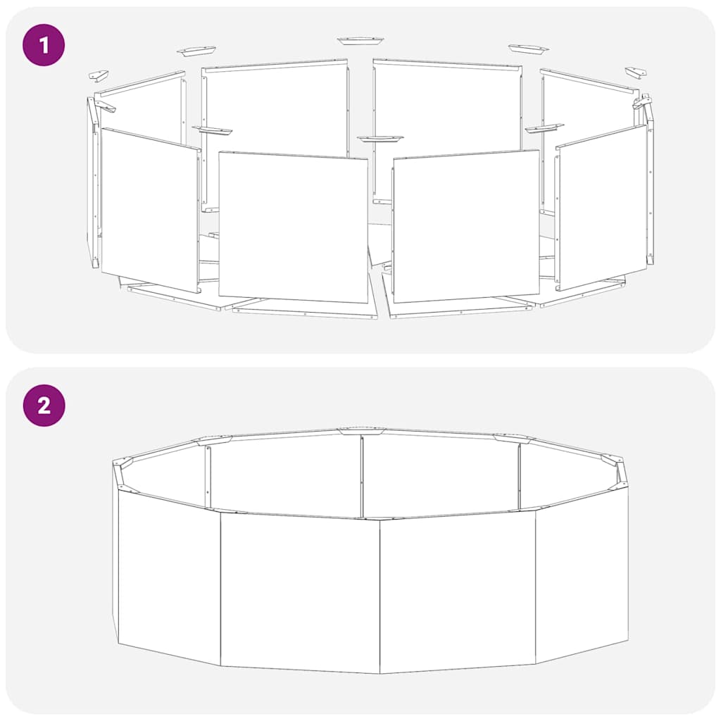 Planter White 120 x 120 x 35 cm Steel