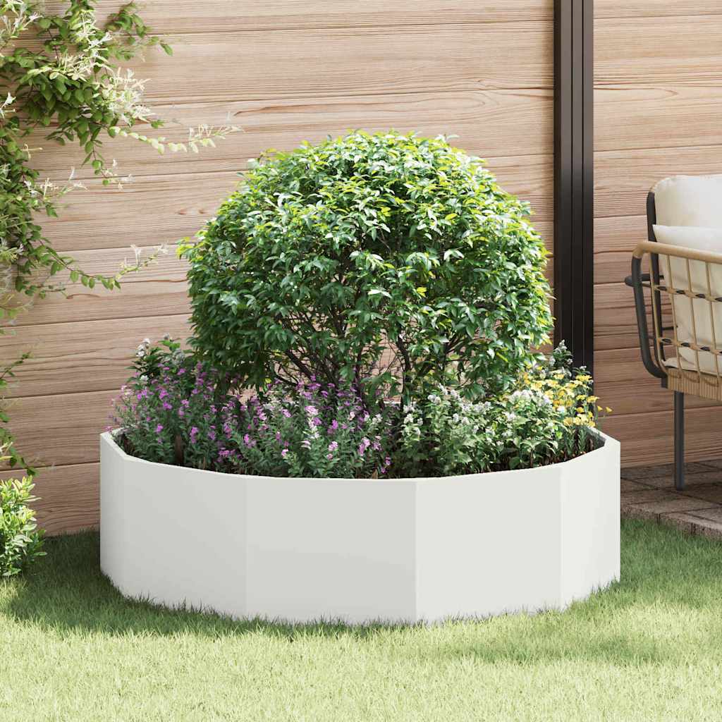 Planter White 120 x 120 x 35 cm Steel