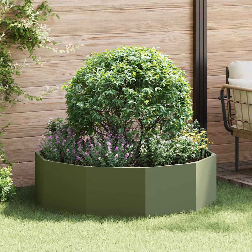Planter Olive Green 120 x 120 x 35 cm Steel