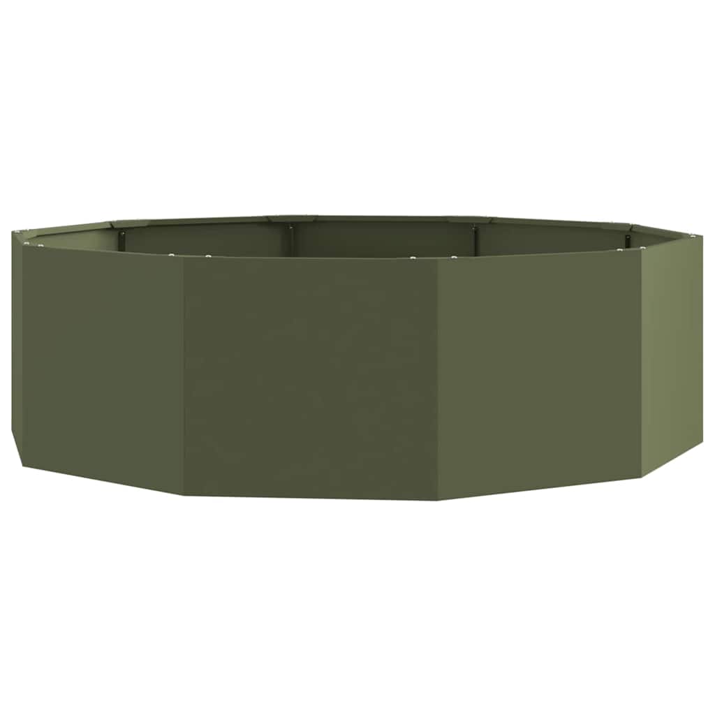 Planter Olive Green 120 x 120 x 35 cm Steel