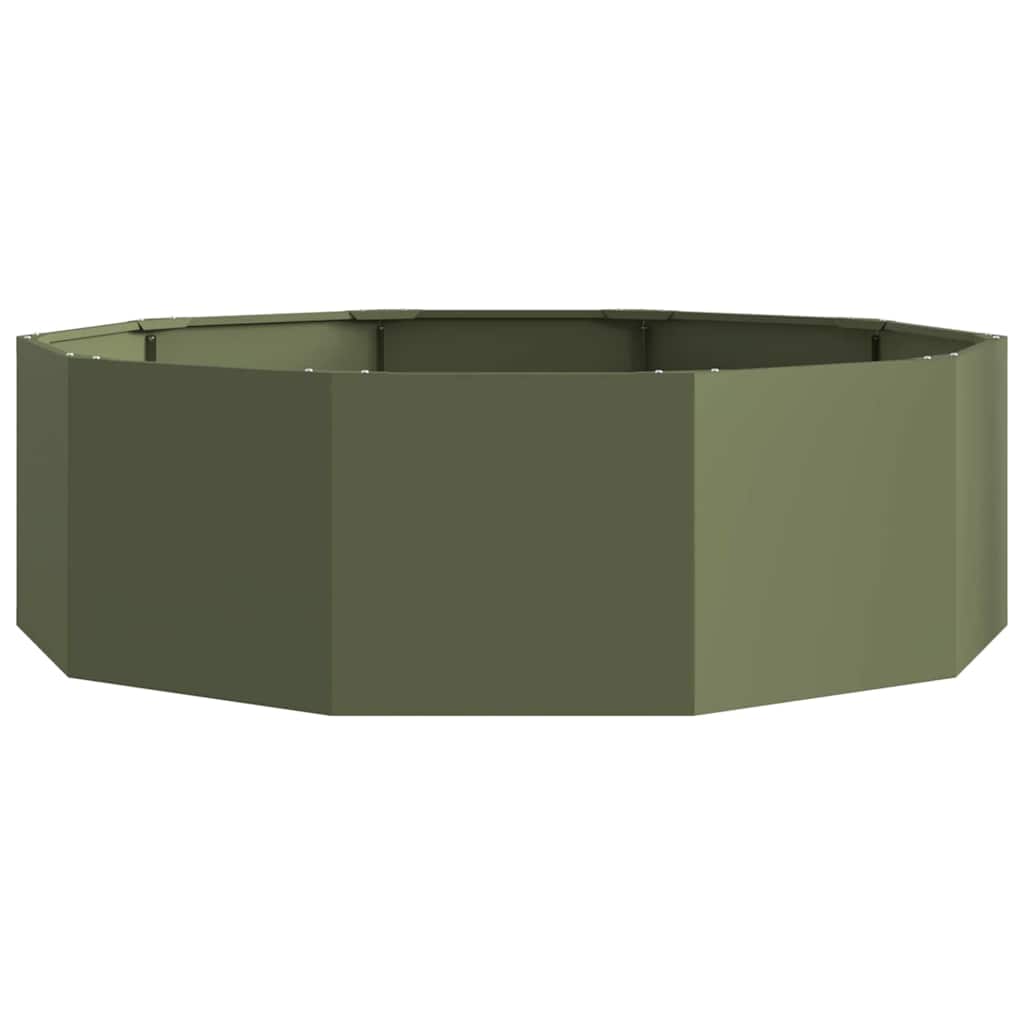 Planter Olive Green 120 x 120 x 35 cm Steel