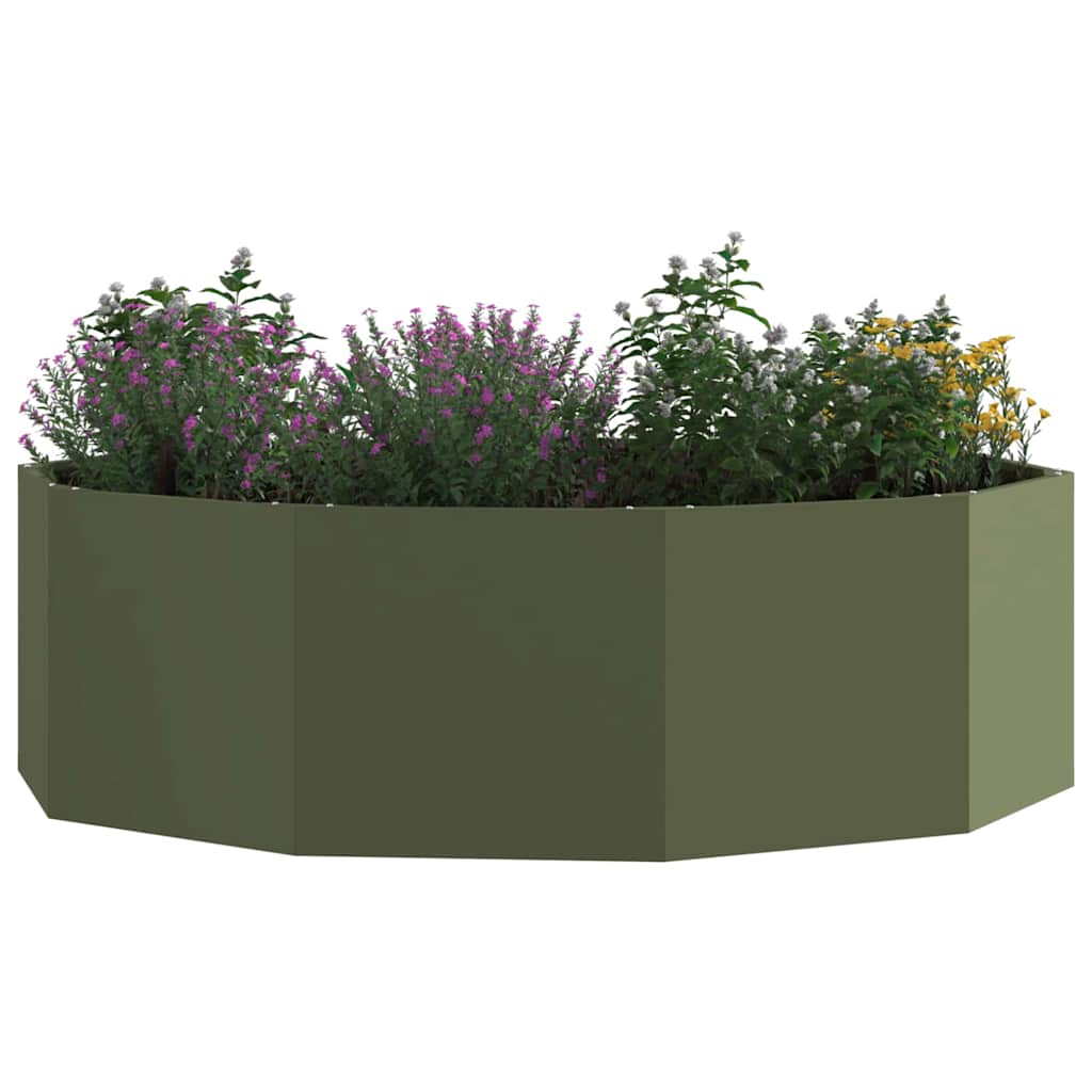 Planter Olive Green 120 x 120 x 35 cm Steel