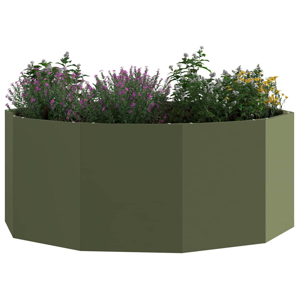 Planter Olive Green 90 x 90 x 35 cm Steel