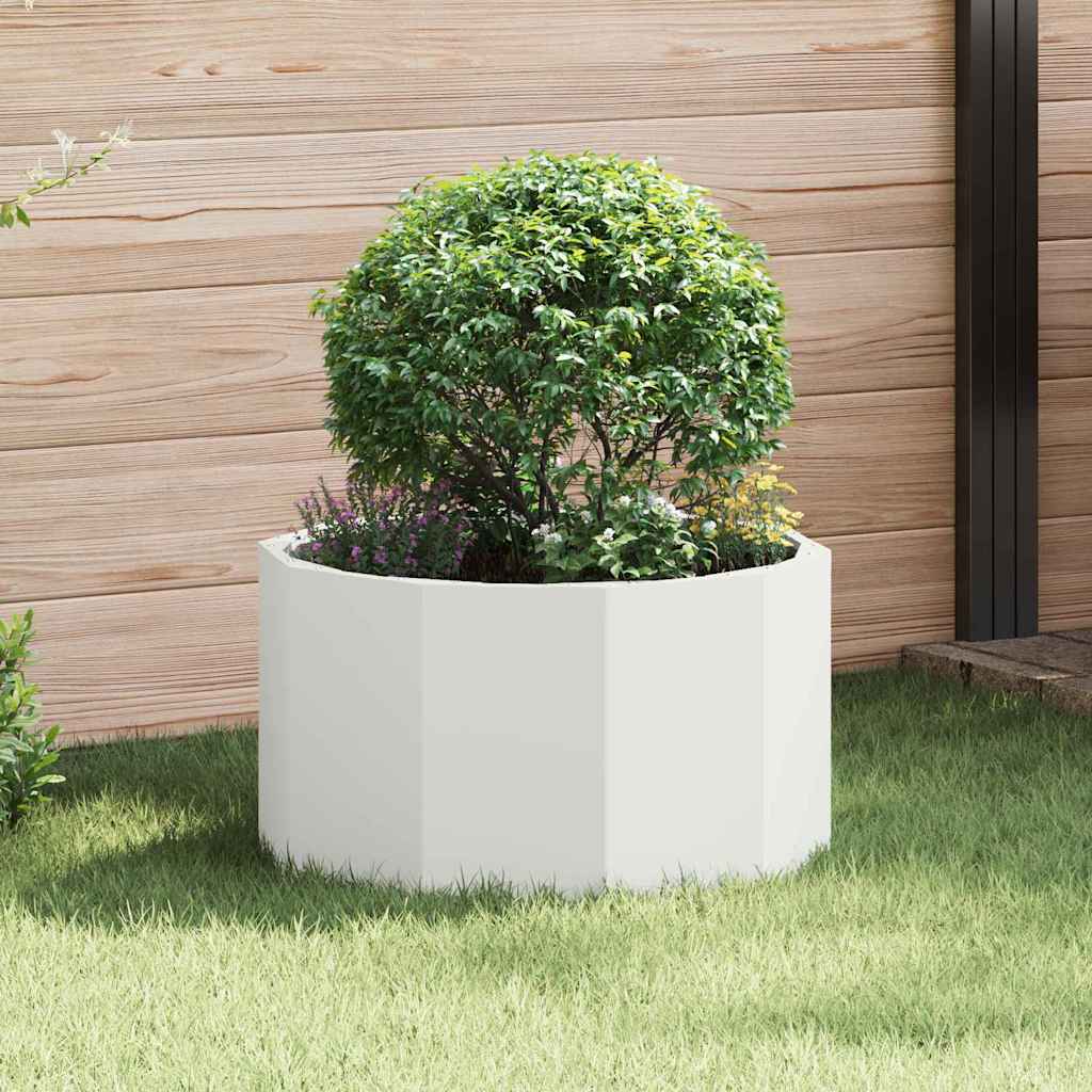 Planter White 60 x 60 x 35 cm Steel