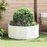 Planter White 120 x 120 x 50 cm Steel