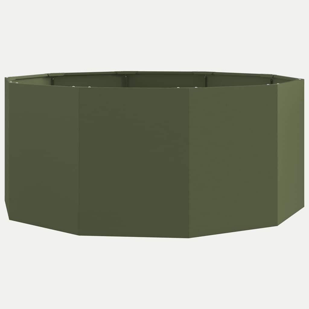 Planter Olive Green 120 x 120 x 50 cm Steel