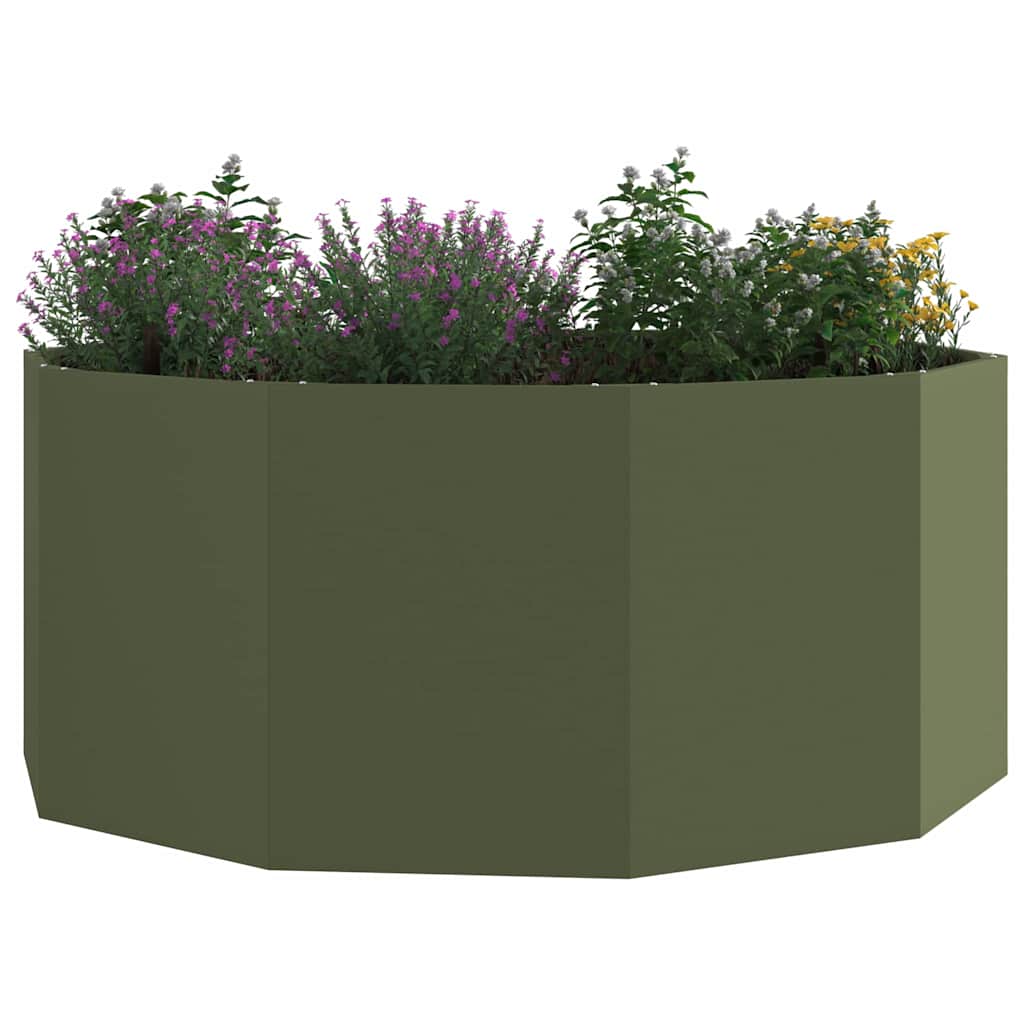 Planter Olive Green 120 x 120 x 50 cm Steel