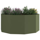 Planter Olive Green 120 x 120 x 50 cm Steel