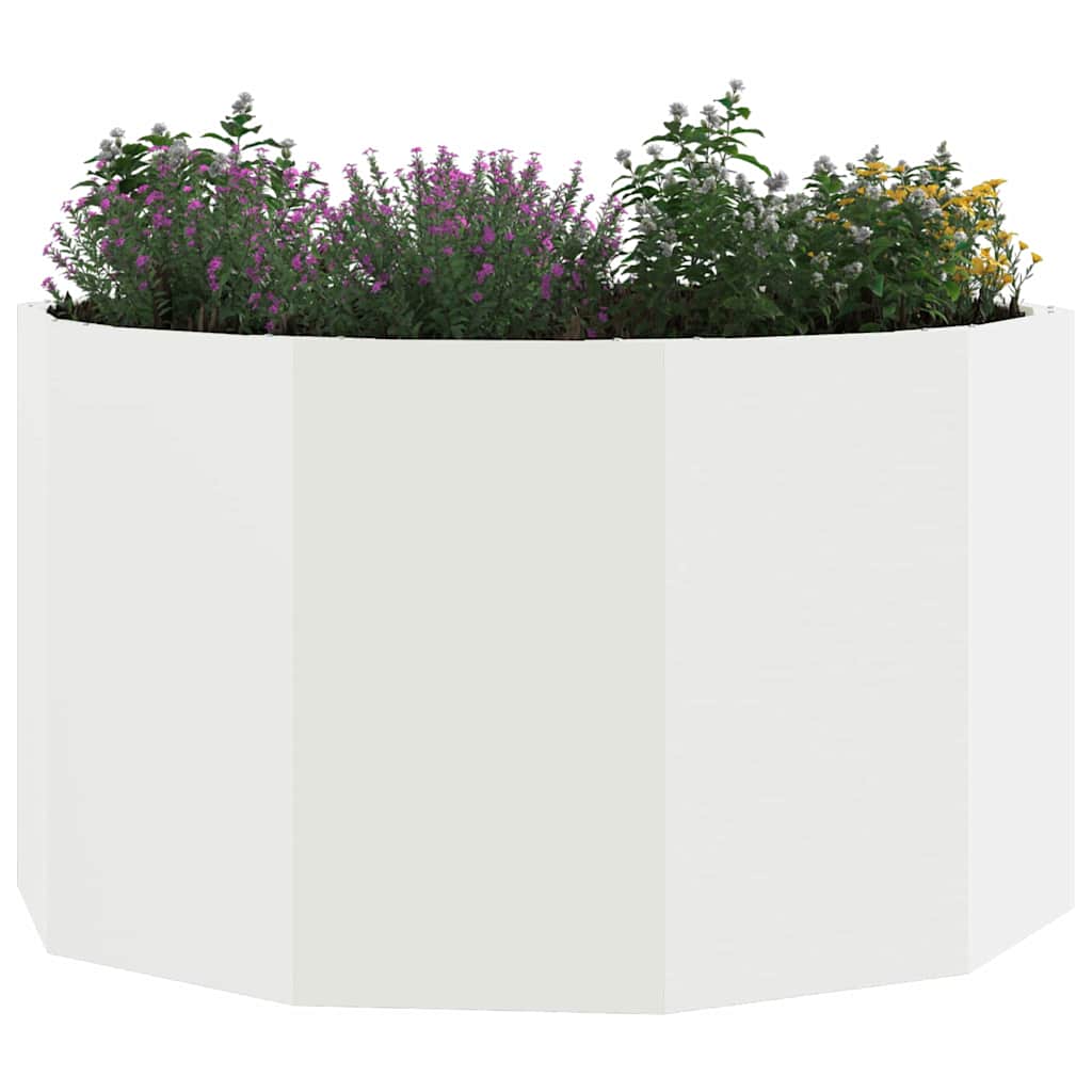 Planter White 90 x 90 x 50 cm Steel