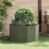 Planter Olive Green 90 x 90 x 50 cm Steel