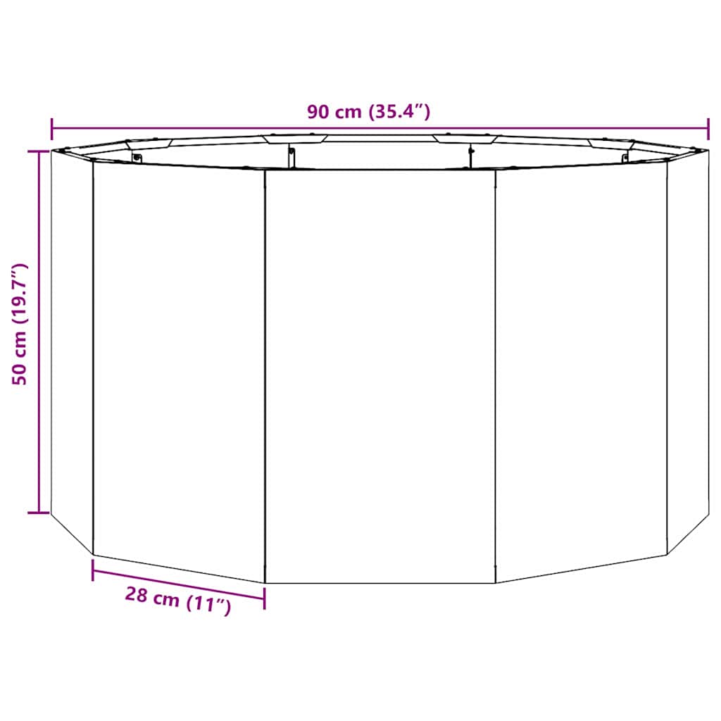 Planter Silver 90 x 90 x 50 cm Galvanised Steel
