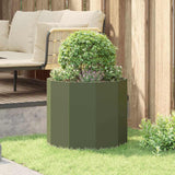 Planter Olive Green 60 x 60 x 50 cm Steel