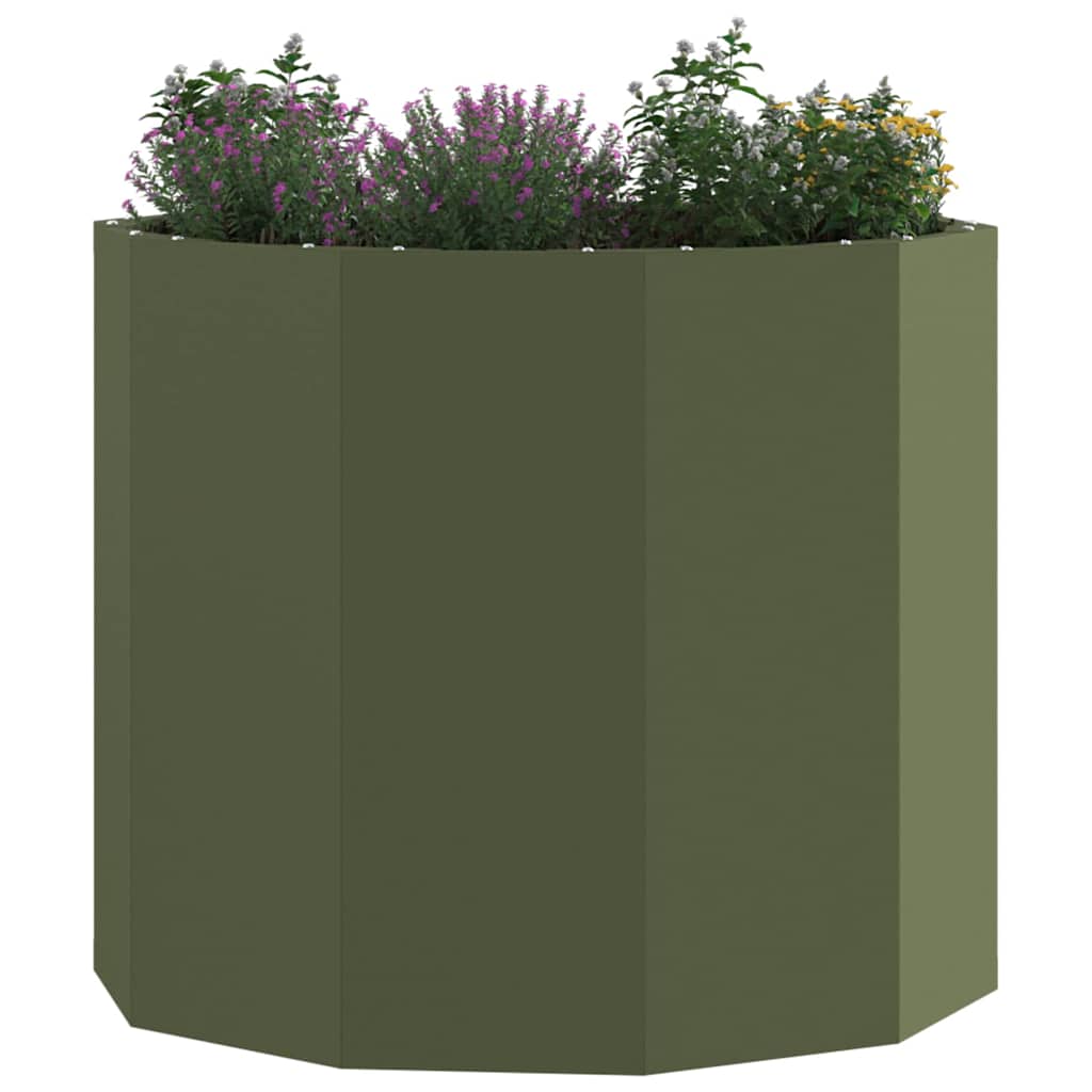 Planter Olive Green 60 x 60 x 50 cm Steel