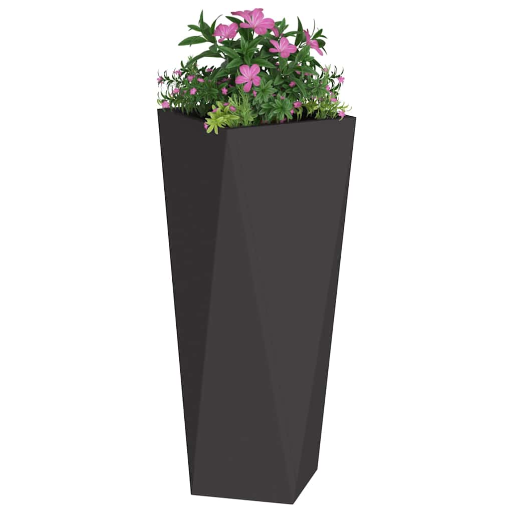 Planter Black 30 x 30 x 75 cm Steel