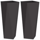 Planter 2 pcs Black 30 x 30 x 75 cm Steel