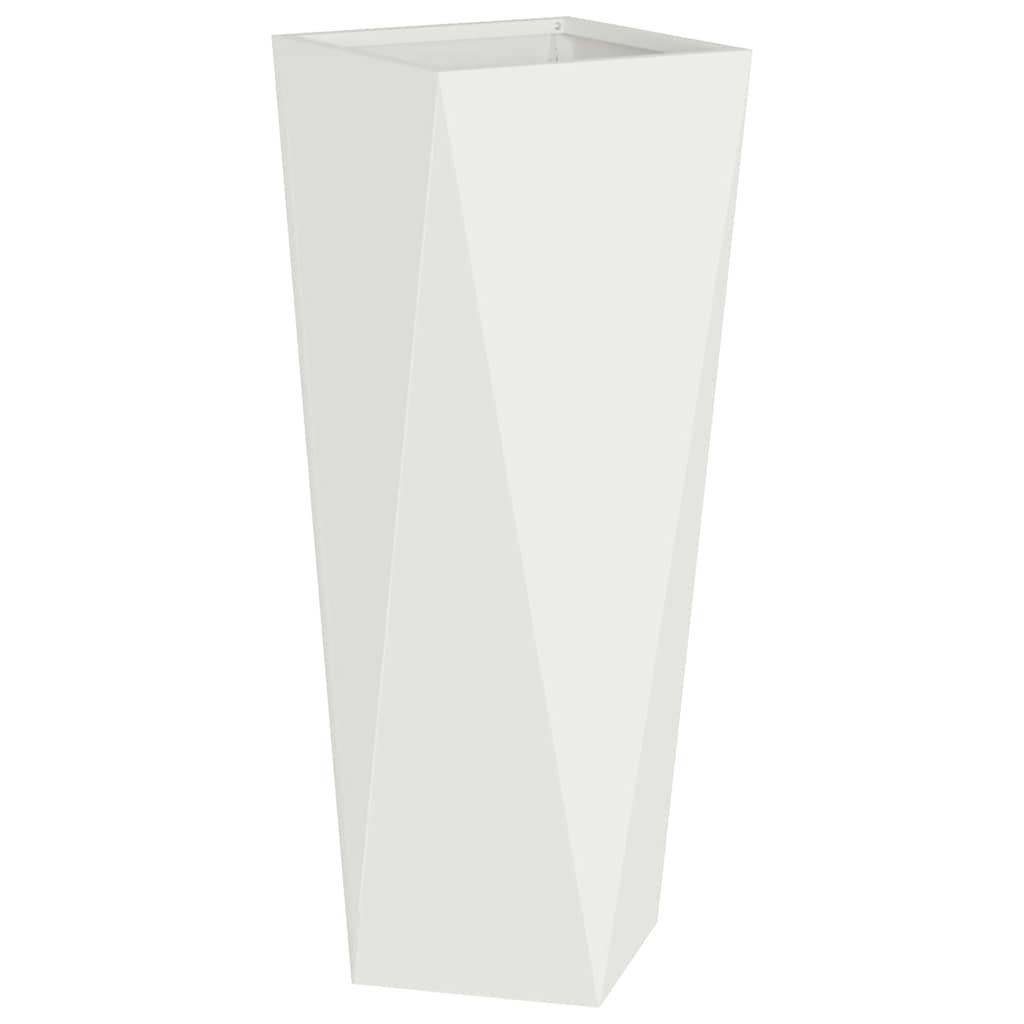 Planter White 30 x 30 x 75 cm Steel