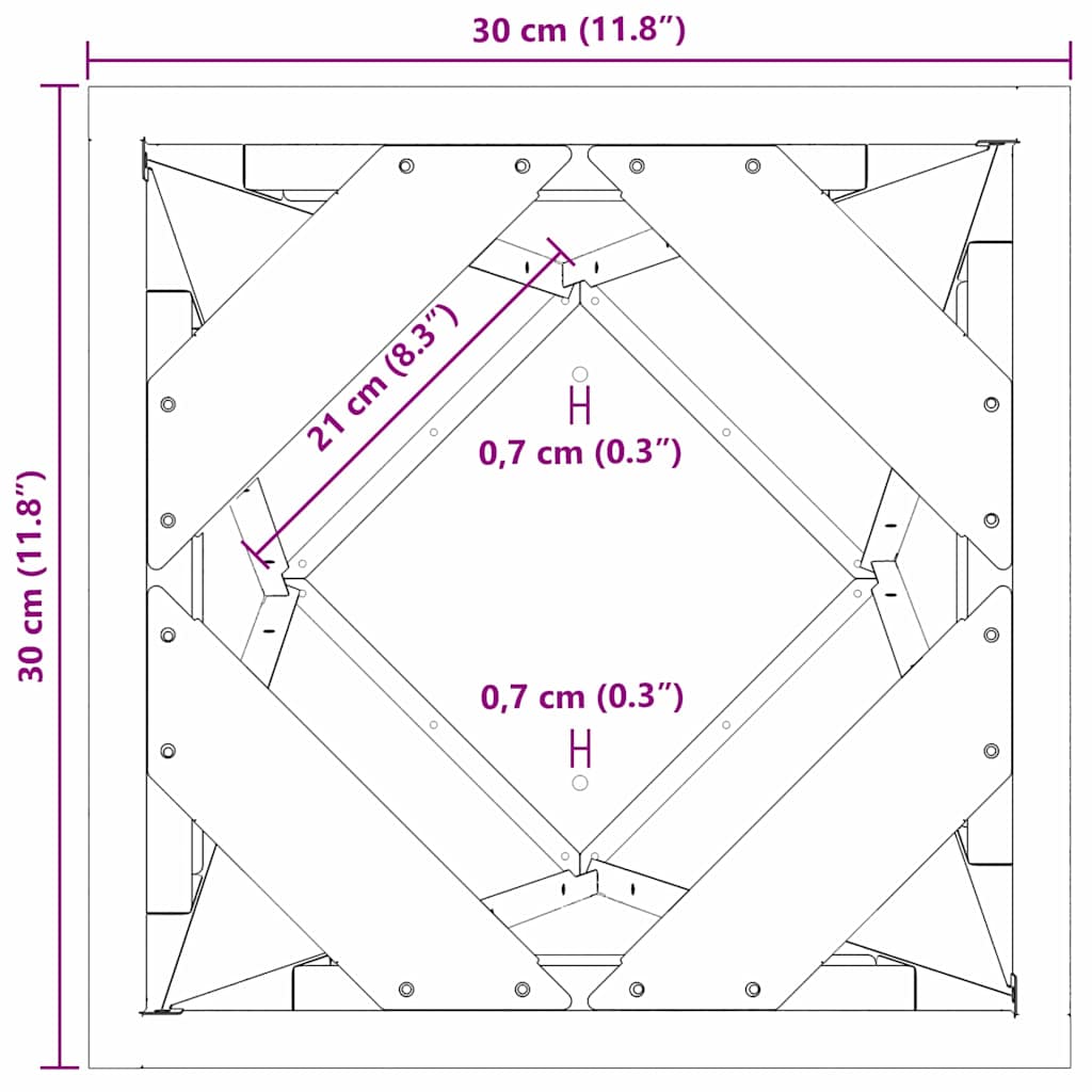 Planter White 30 x 30 x 75 cm Steel