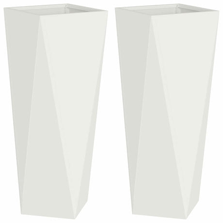 Planter 2 pcs White 30 x 30 x 75 cm Steel