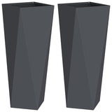 Planter 2 pcs Anthracite 30 x 30 x 75 cm Steel