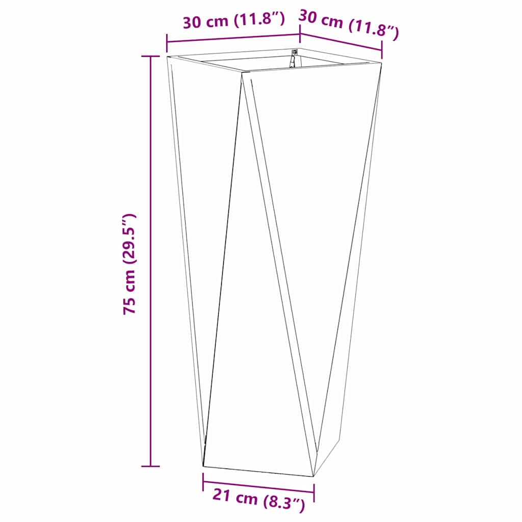 Planter Silver 30 x 30 x 75 cm Stainless Steel