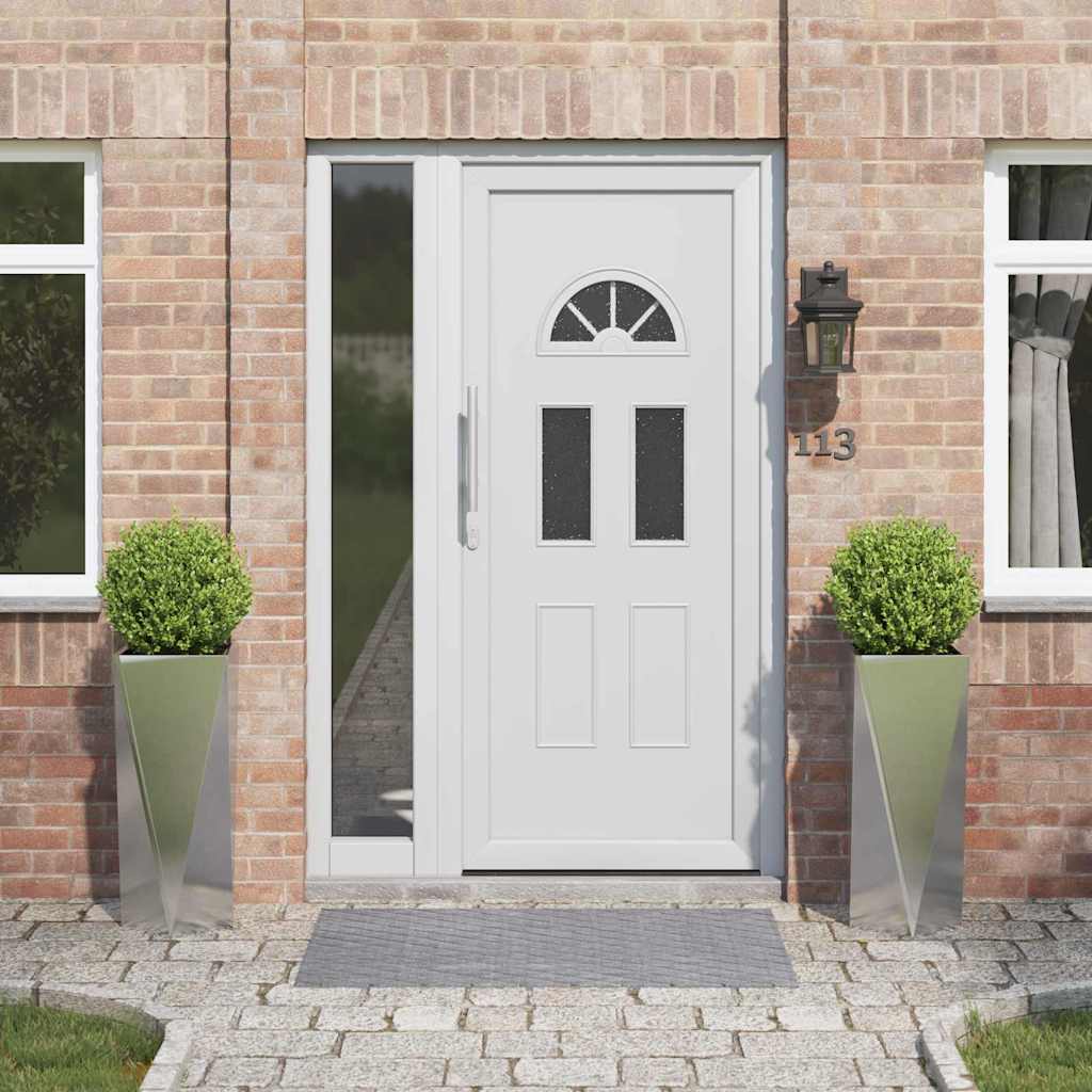 Planter 2 pcs Silver 30 x 30 x 75 cm Stainless Steel