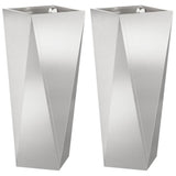 Planter 2 pcs Silver 30 x 30 x 75 cm Stainless Steel