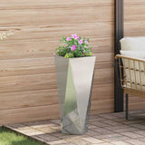 Planter 2 pcs Silver 30 x 30 x 75 cm Galvanised Steel