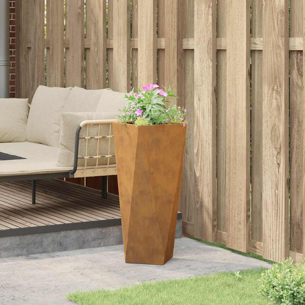 Planter Rusty 30 x 30 x 75 cm Weathering Steel